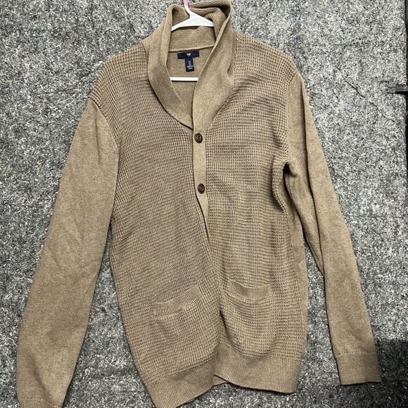 Gap Cardigan Sweater Men's L Brown Button Pocket Long Sleeve Fall Grandpa - Picture 1 of 8